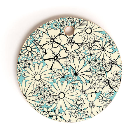 Jenean Morrison Counting Flowers on the Wall Cutting Board Round