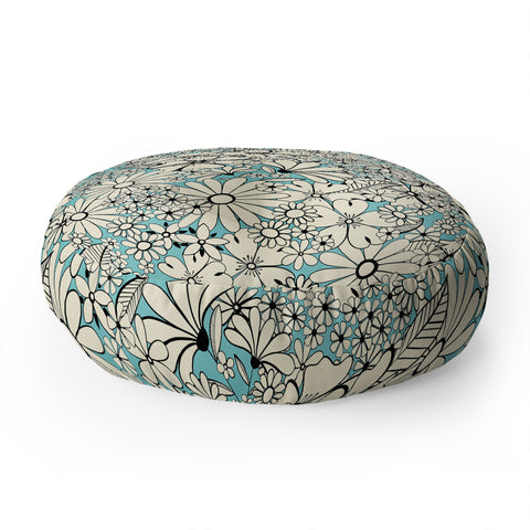 Jenean Morrison Counting Flowers on the Wall Floor Pillow Round