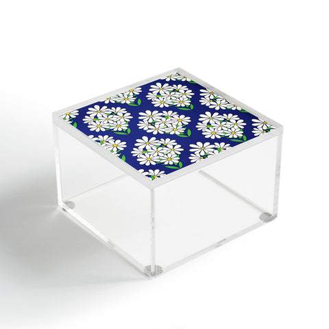 Jenean Morrison Daisy Bouquet Blue Acrylic Box