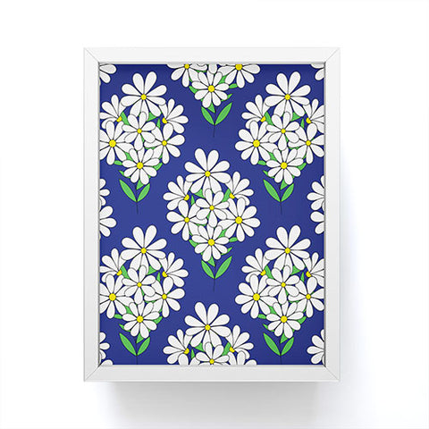 Jenean Morrison Daisy Bouquet Blue Framed Mini Art Print