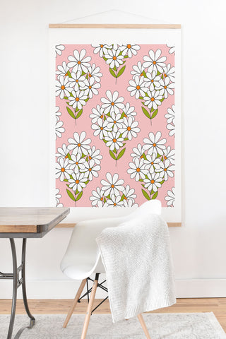 Jenean Morrison Daisy Bouquet Pink Art Print And Hanger