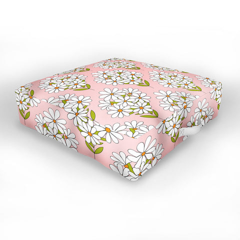 Jenean Morrison Daisy Bouquet Pink Outdoor Floor Cushion