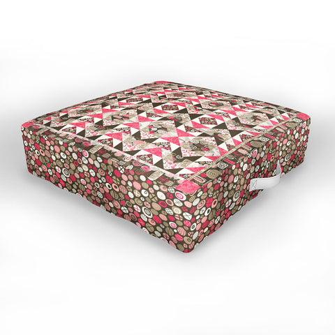 Jenean Morrison Fall Quilt Pink Outdoor Floor Cushion