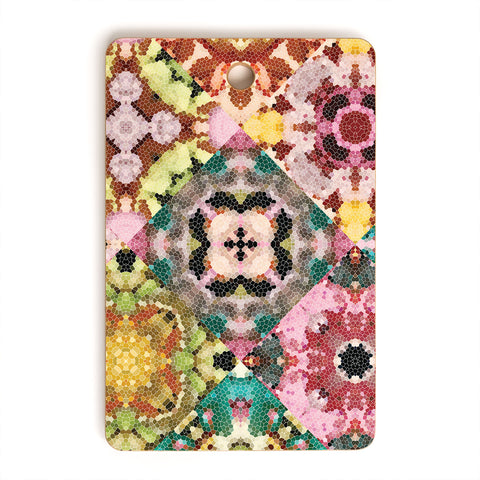 Jenean Morrison Floral Cross Stitch Cutting Board Rectangle