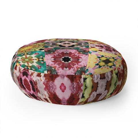 Jenean Morrison Floral Cross Stitch Floor Pillow Round