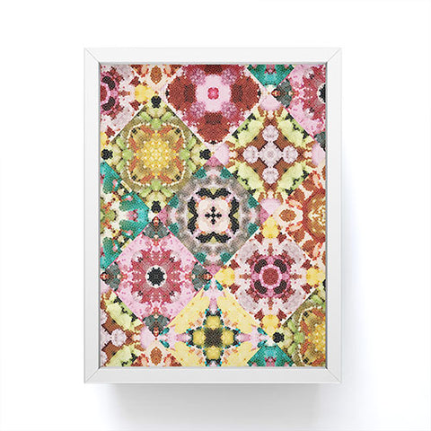 Jenean Morrison Floral Cross Stitch Framed Mini Art Print
