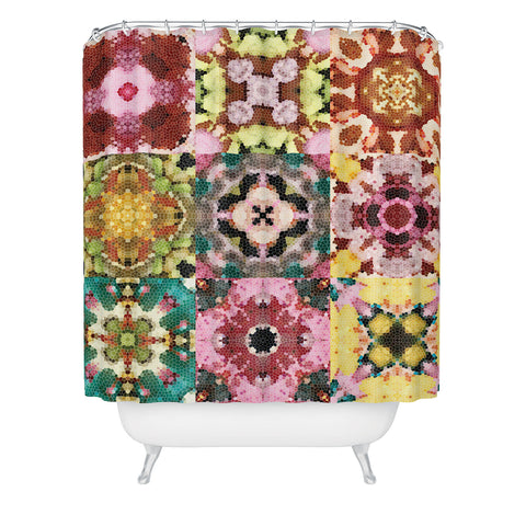 Jenean Morrison Floral Cross Stitch Shower Curtain