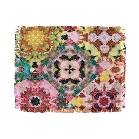 Jenean Morrison Floral Cross Stitch Throw Blanket