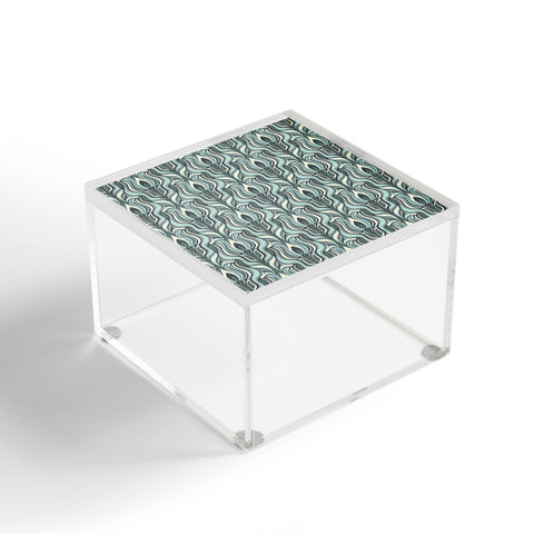 Jenean Morrison Floral Flame in Blue Acrylic Box