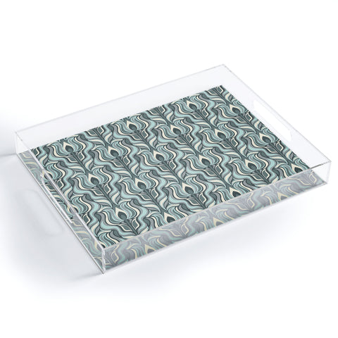Jenean Morrison Floral Flame in Blue Acrylic Tray