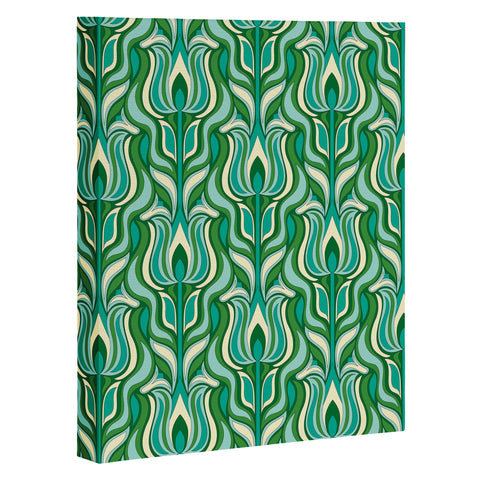 Jenean Morrison Floral Flame in Green Art Canvas