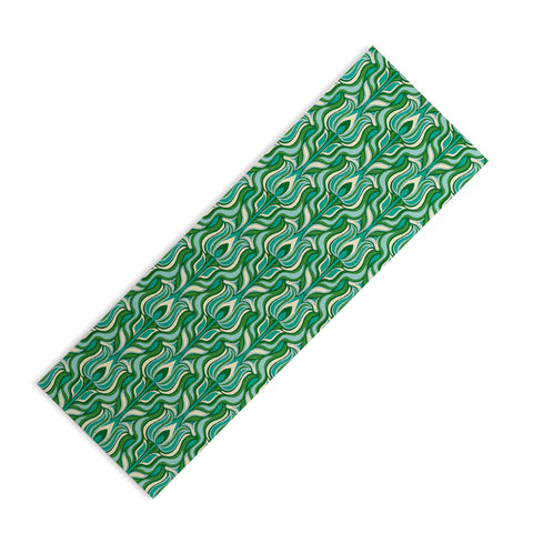 Jenean Morrison Floral Flame in Green Yoga Mat