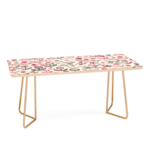Jenean Morrison Floral Playground Pink Coffee Table