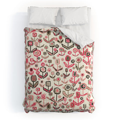 Jenean Morrison Floral Playground Pink Comforter