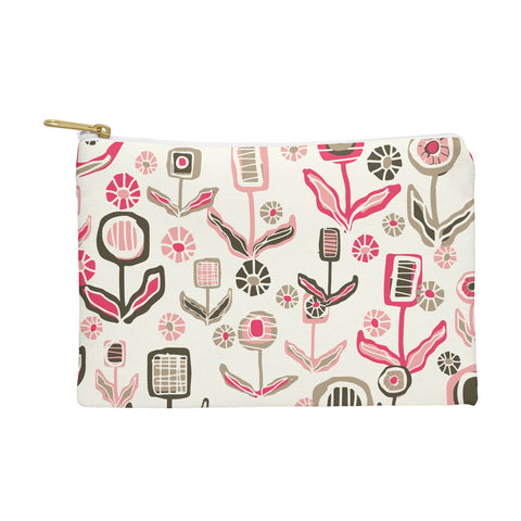 Jenean Morrison Floral Playground Pink Pouch