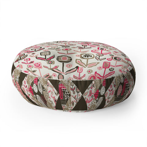 Jenean Morrison Floral Playground Pink Floor Pillow Round