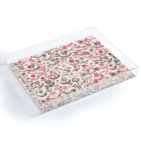 Jenean Morrison Floral Playground Pink Acrylic Tray