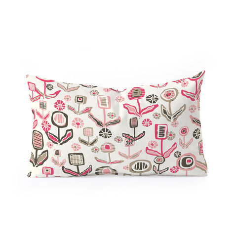 Jenean Morrison Floral Playground Pink Oblong Throw Pillow