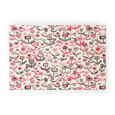 Jenean Morrison Floral Playground Pink Welcome Mat