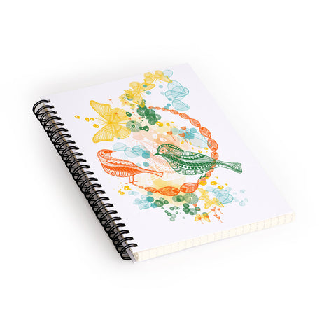 Jenean Morrison Flower and Flight Spiral Notebook