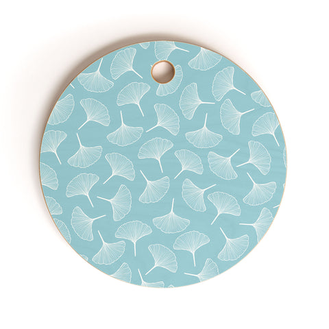 Jenean Morrison Ginkgo Away With Me Blue Cutting Board Round