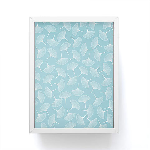 Jenean Morrison Ginkgo Away With Me Blue Framed Mini Art Print