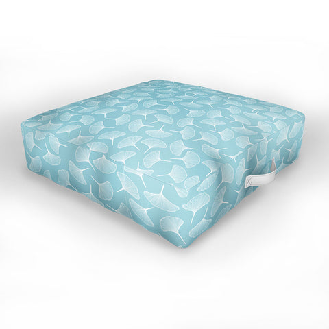 Jenean Morrison Ginkgo Away With Me Blue Outdoor Floor Cushion