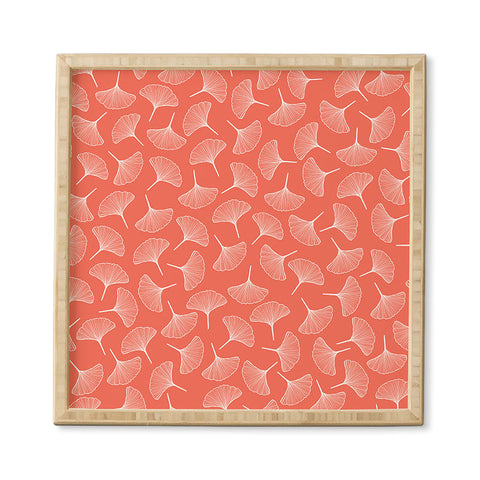 Jenean Morrison Ginkgo Away With Me Coral Framed Wall Art