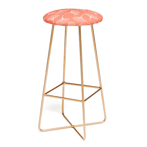 Jenean Morrison Ginkgo Away With Me Coral Bar Stool