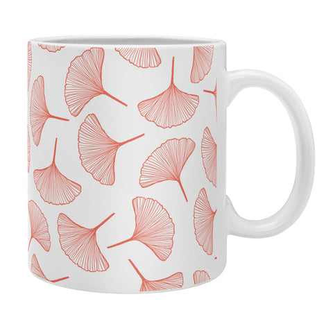 Jenean Morrison Ginkgo Away With Me Coral Coffee Mug