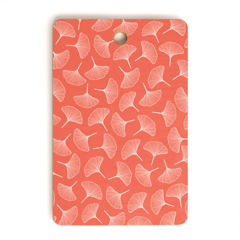 Jenean Morrison Ginkgo Away With Me Coral Cutting Board Rectangle