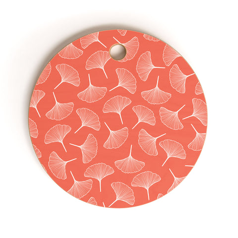 Jenean Morrison Ginkgo Away With Me Coral Cutting Board Round