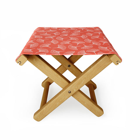 Jenean Morrison Ginkgo Away With Me Coral Folding Stool