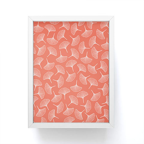 Jenean Morrison Ginkgo Away With Me Coral Framed Mini Art Print