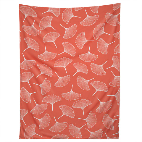 Jenean Morrison Ginkgo Away With Me Coral Tapestry