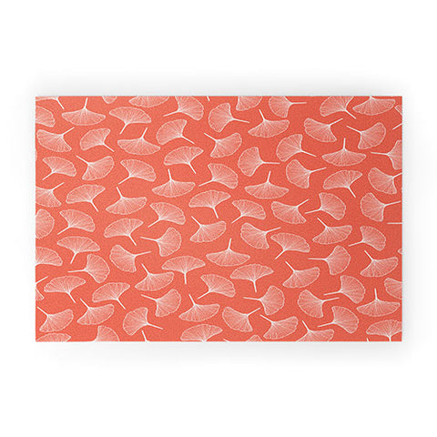 Jenean Morrison Ginkgo Away With Me Coral Welcome Mat