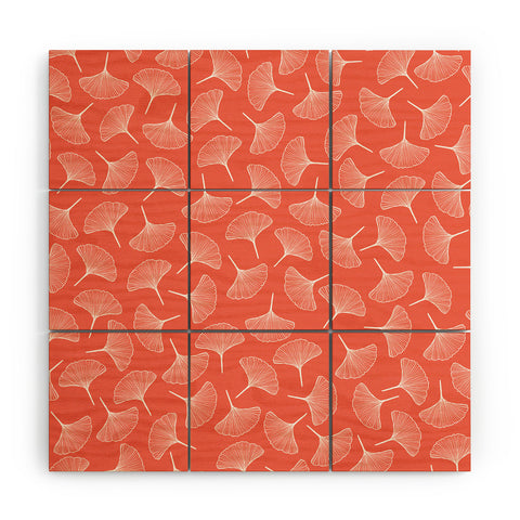 Jenean Morrison Ginkgo Away With Me Coral Wood Wall Mural