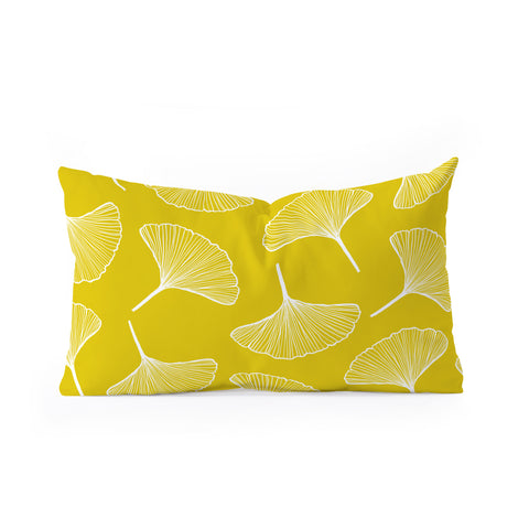 Jenean Morrison Ginkgo Away With Me Yellow Oblong Throw Pillow