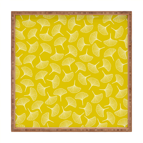 Jenean Morrison Ginkgo Away With Me Yellow Square Tray