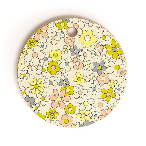 Jenean Morrison Happy Together in Yellow Cutting Board Round