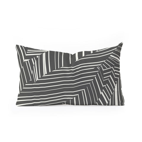 Jenean Morrison Line Break Dark Gray Oblong Throw Pillow