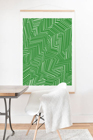 Jenean Morrison Line Break Green Art Print And Hanger