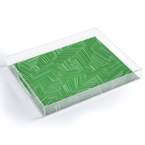 Jenean Morrison Line Break Green Acrylic Tray