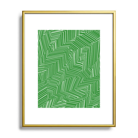 Jenean Morrison Line Break Green Metal Framed Art Print