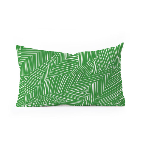 Jenean Morrison Line Break Green Oblong Throw Pillow