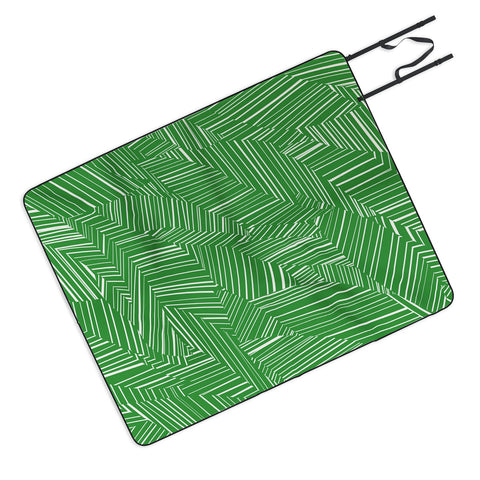 Jenean Morrison Line Break Green Picnic Blanket