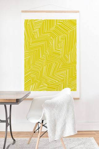 Jenean Morrison Line Break Yellow Art Print And Hanger