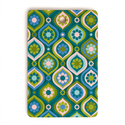 Jenean Morrison Ogee Floral Blue Cutting Board Rectangle