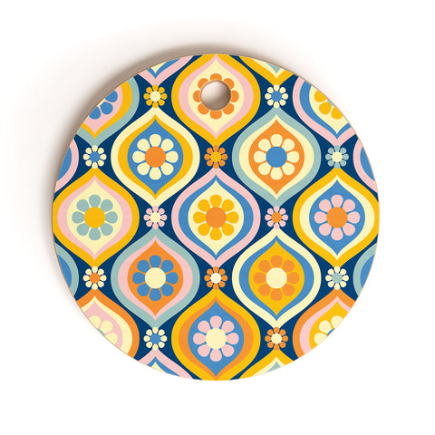 Jenean Morrison Ogee Floral Cutting Board Round
