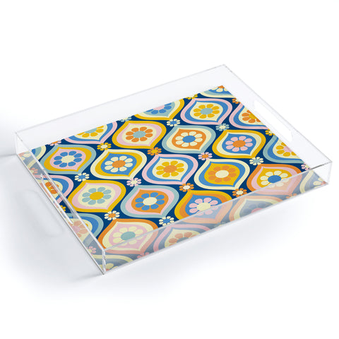 Jenean Morrison Ogee Floral Acrylic Tray
